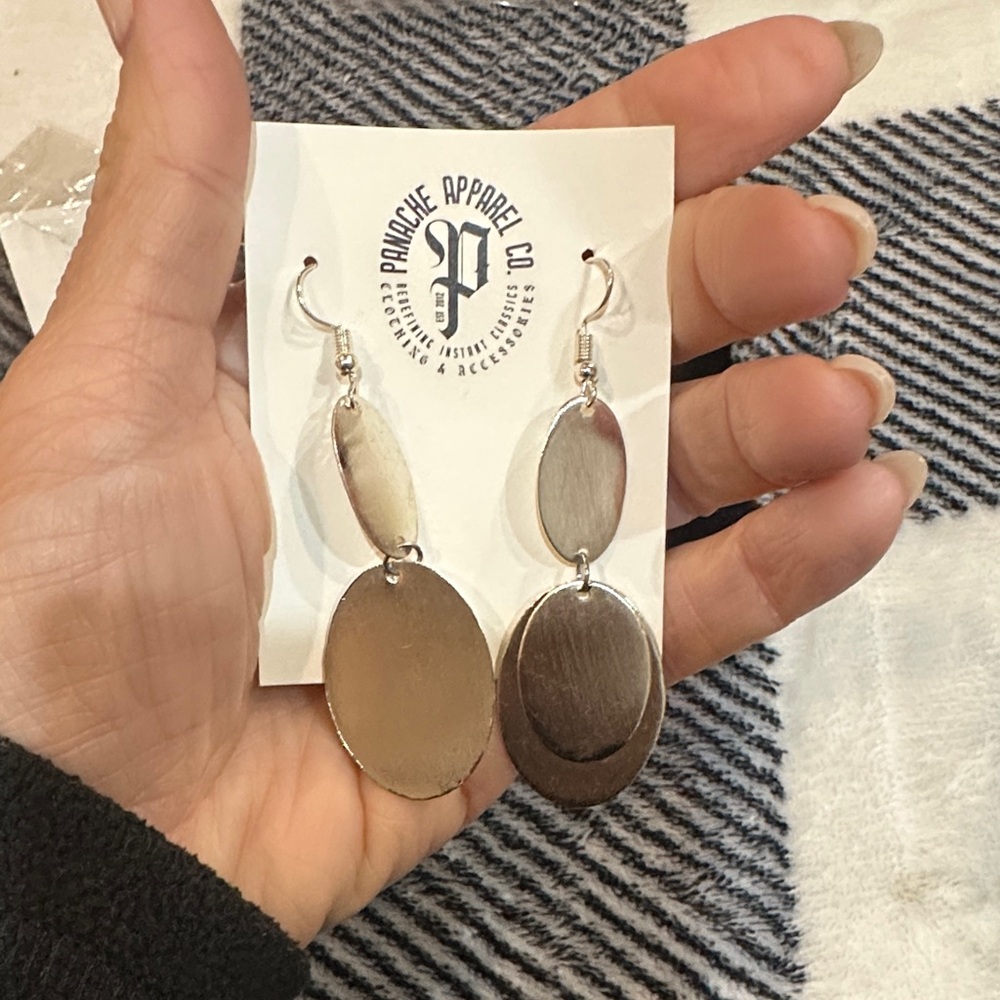 Silver Dangle Earrings by Panache Apparel